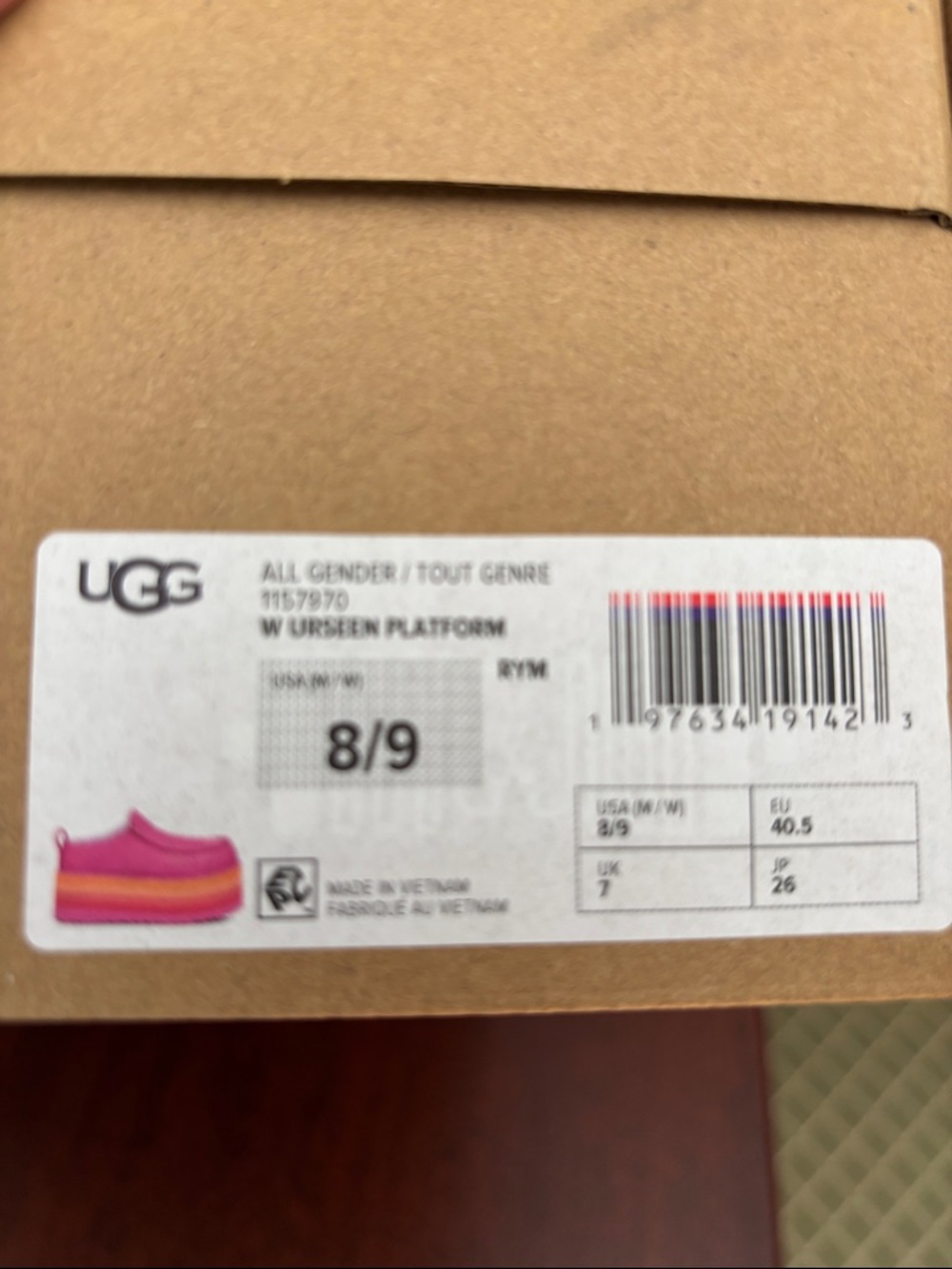 UGGS URSeen Platform Slipper-Shoes Size 8/9 NWT - Picture 12 of 12